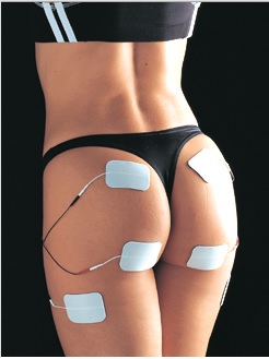 Electric muscle stimulation on womens ass